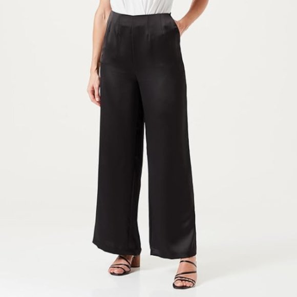 Making the Cut Women's Size XS Black Palazzo Pant w/Front Darts and Back Elastic - Picture 1 of 6